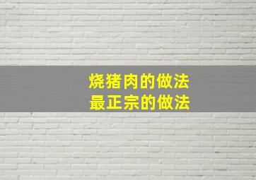 烧猪肉的做法 最正宗的做法